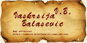 Vaskrsija Balašević vizit kartica